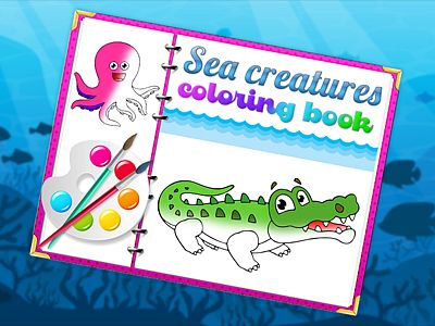 Sea Creatures Coloring Book